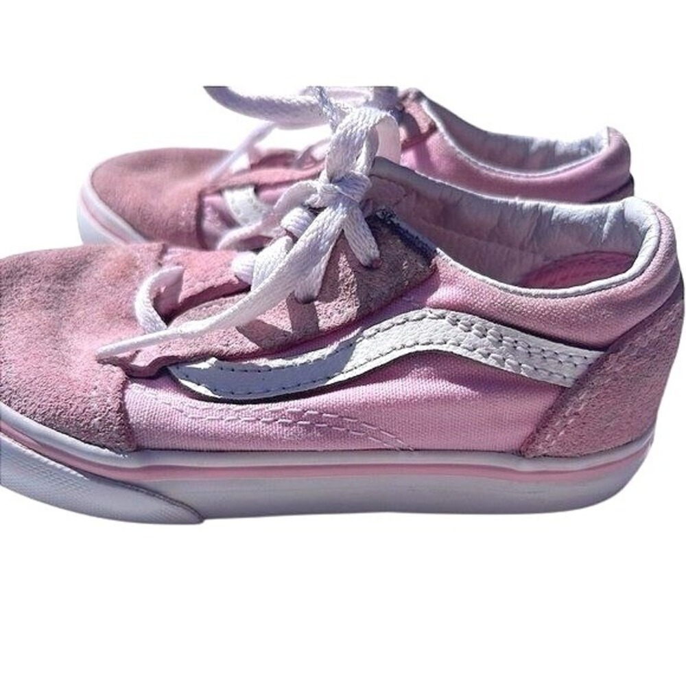 Vans Old Skool Sneakers Toddler 8.0 Pink Suede Canvas Low Top Shoes